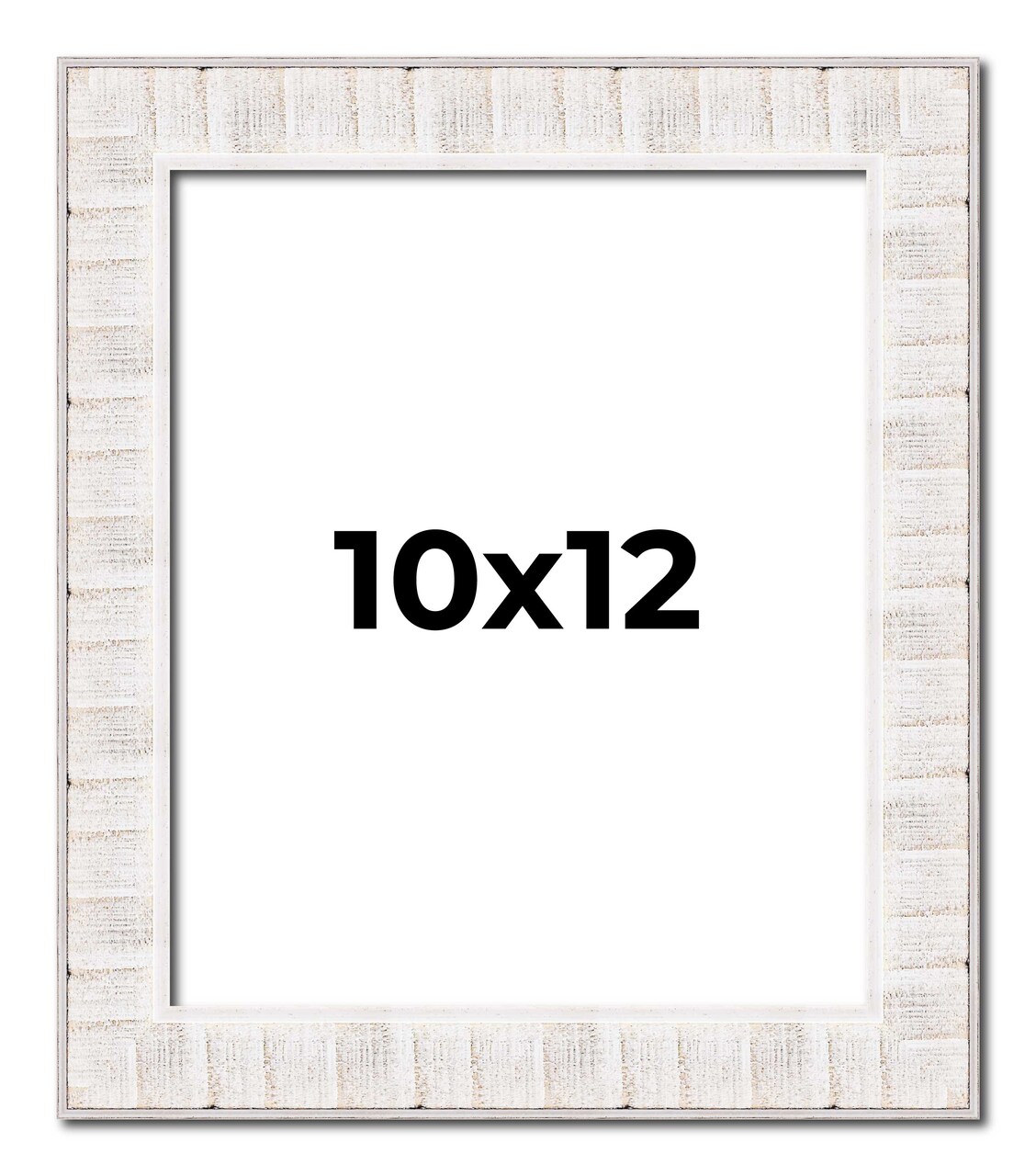 Photo Size Sculpted White Picture Frame - UV Acrylic, Foam Board Backing, Hanging Hardware
